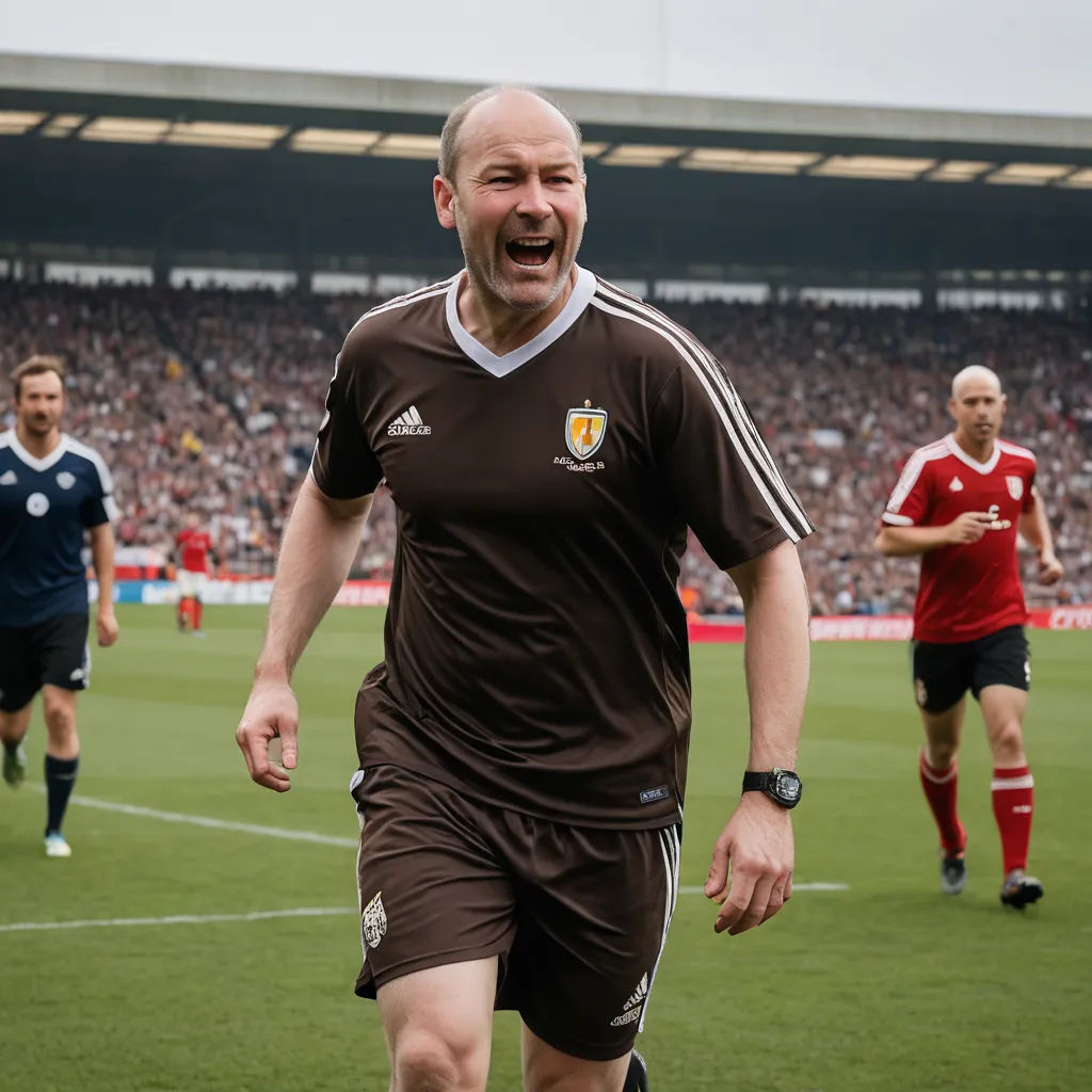 a man is running on a soccer field with a soccer ball in his hand and a referee in the background, viennese actionism, a stock photo, David Begbie, brown