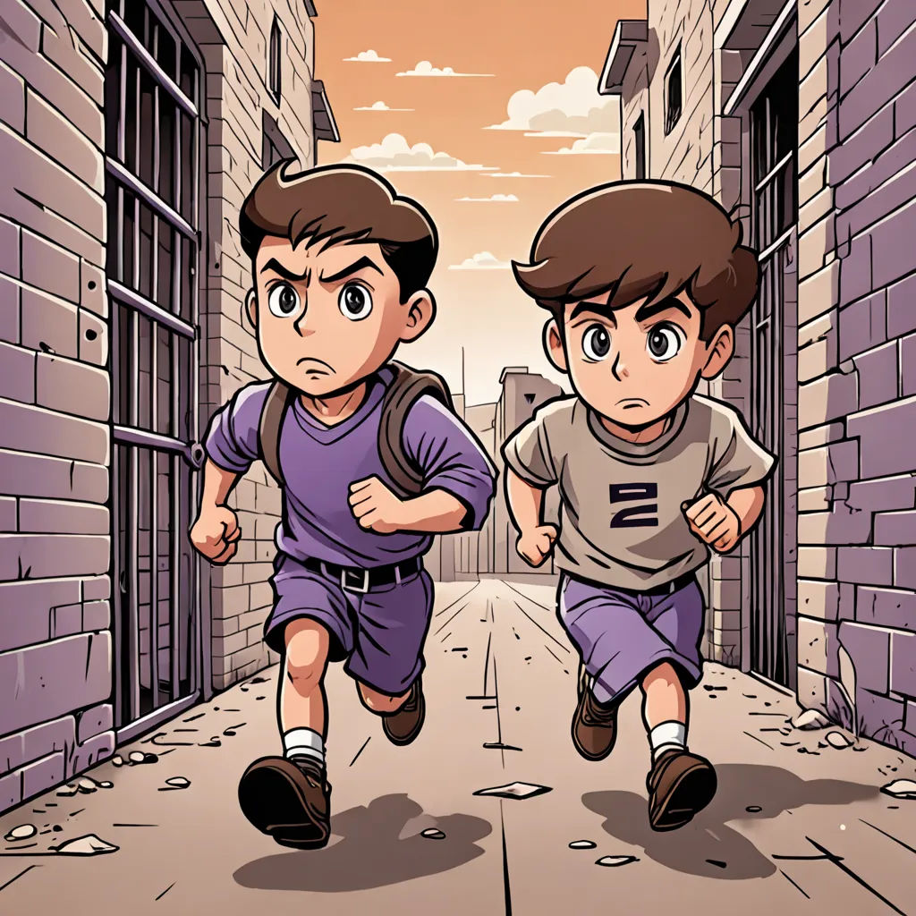 The Great Escape of Brown Letter Q and Purple Letter W