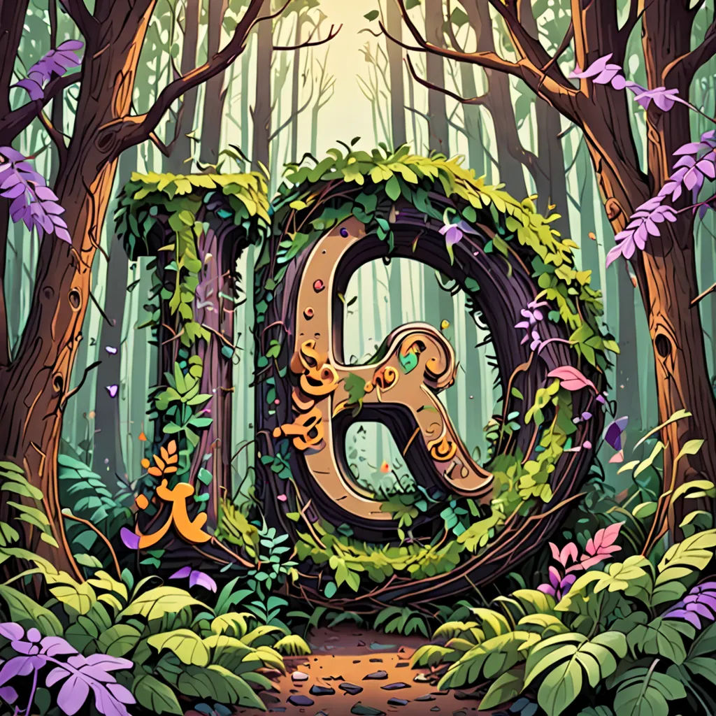 a painting of a forest with a letter in the middle of it and a forest path leading to it, private press, a storybook illustration, Chris LaBrooy, official art