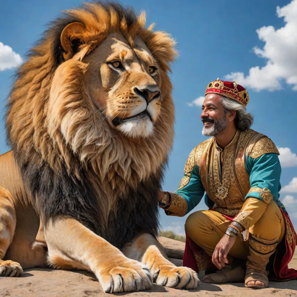 The King and the Lion's Friendship
