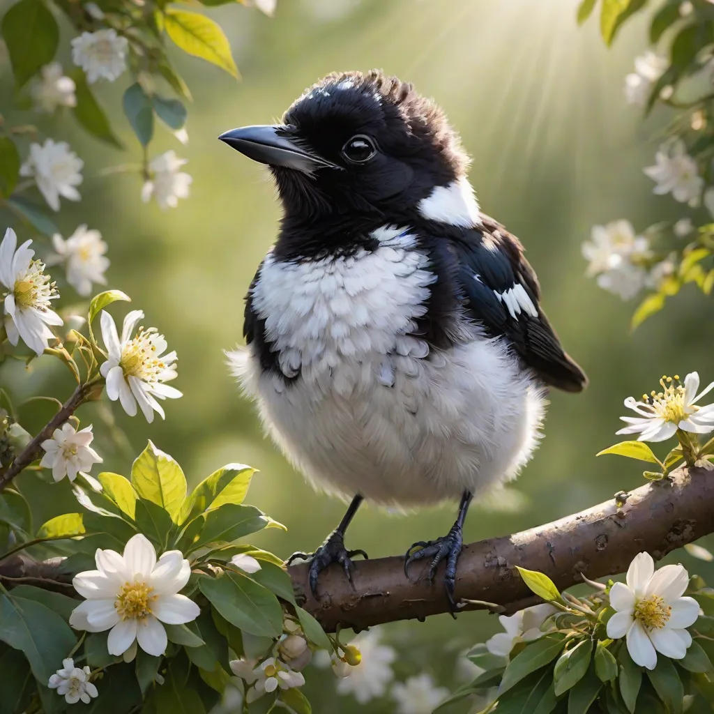 Fluffy the Magpie Chick's Backyard Adventures