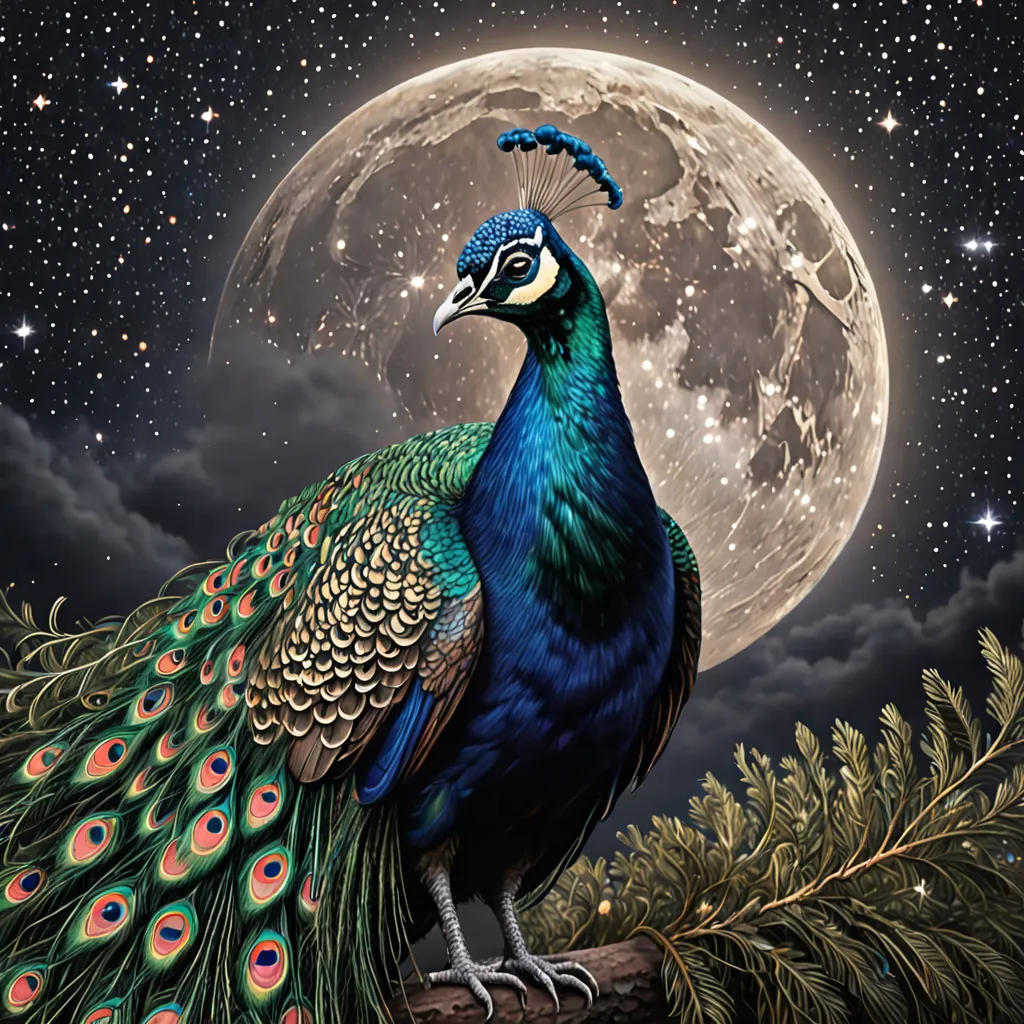 The Moonlit Peacock