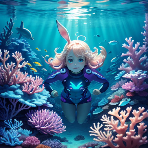 Fantasy Ocean Adventures Anime Girl Swimming With the Fish -  Hong Kong