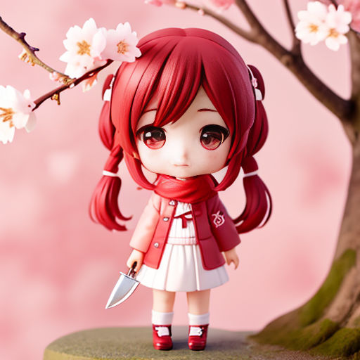 Osana najimi (yandere simulator) next to a sakura tree