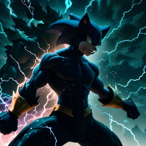 a man in a black suit with lightning in the background and a lightning bolt in the foreground, with a lightning bolt in the background
