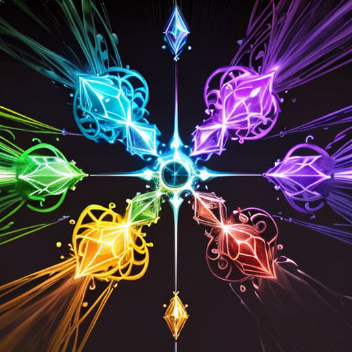 a colorful abstract design with a star in the middle of it and a diamond in the middle of it