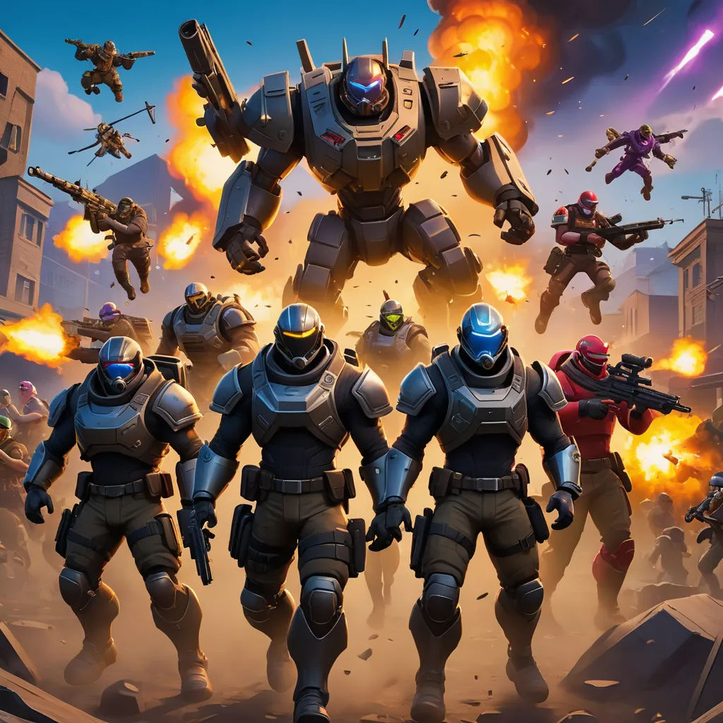 a group of people in suits and helmets are in front of a giant robot with guns and missiles in the air, antipodeans, a poster, Beeple, key art