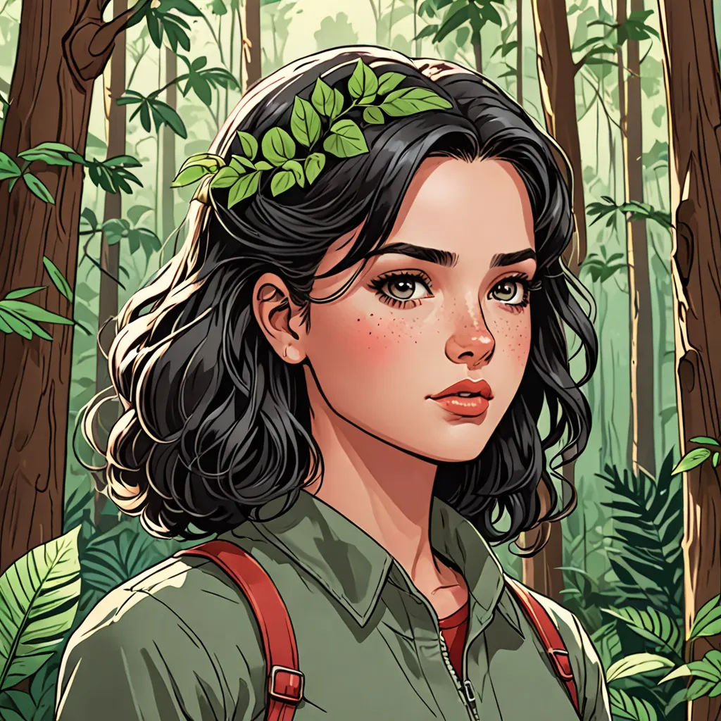 a woman with a wreath of leaves on her head in a forest with trees and ferns on her head, fantasy art, a character portrait, Charlie Bowater, character portrait