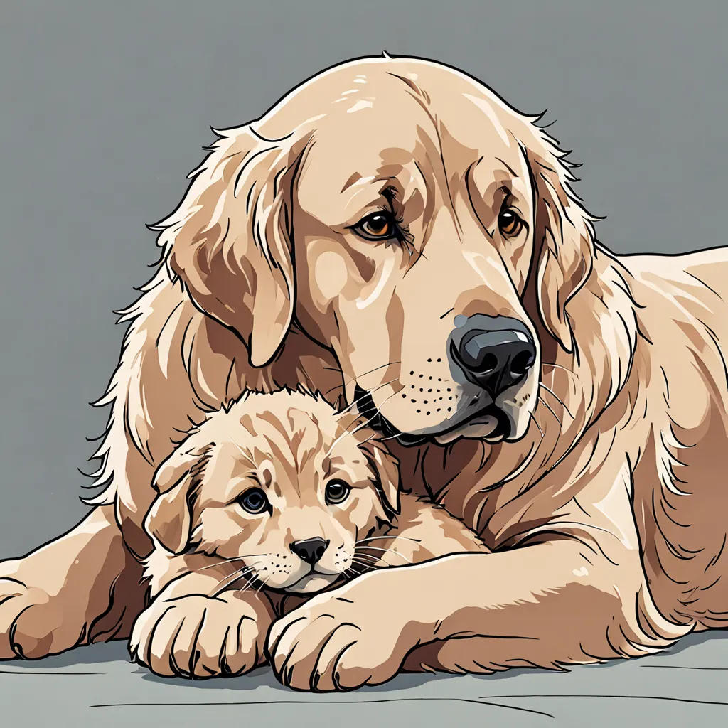 The Big Retriever and the Kind Cat