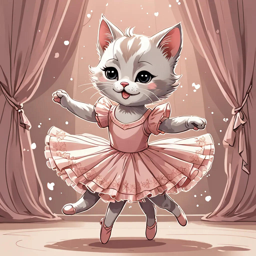The Dreaming Kitten Ballerina