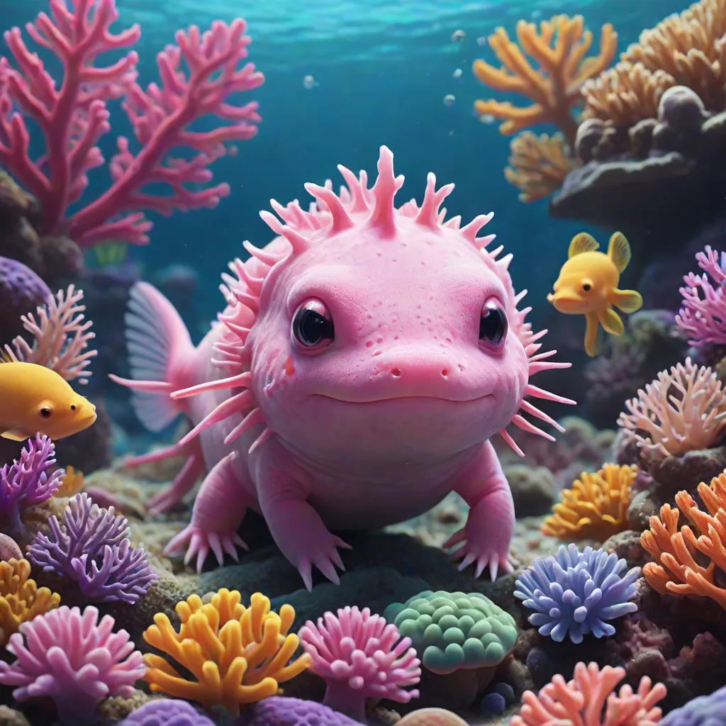 The Shy Pink Axolotl's Journey