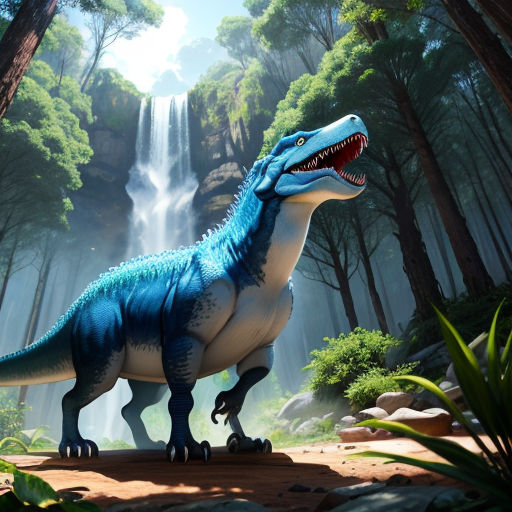 T-Rex Azul  Jurassic World Evolution Jogo de Dinossauro 