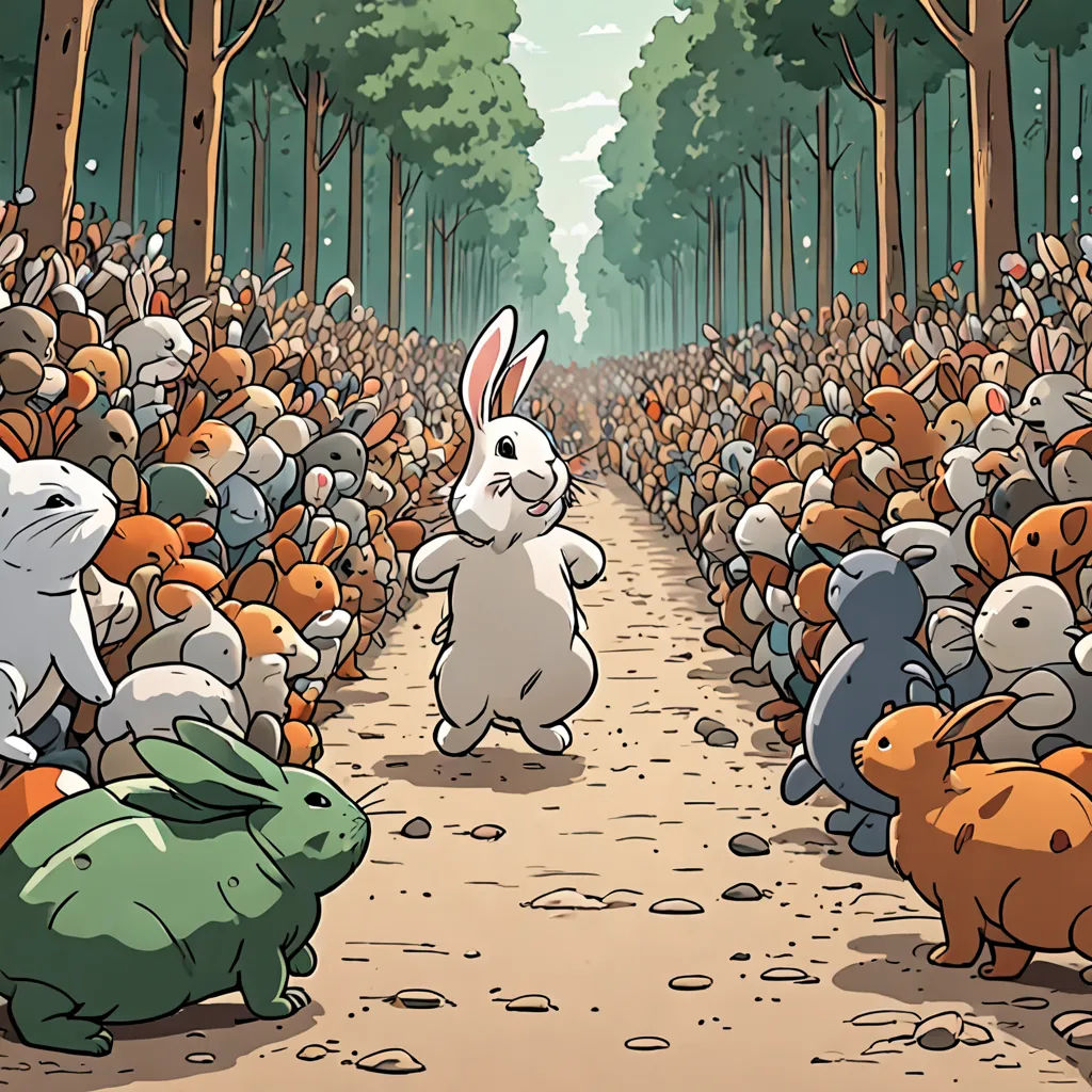 a bunch of animals that are standing in the dirt road together in a forest with trees and rocks on the ground, furry art, a comic book panel, Dan Mumford, josan gonzales and dan mumford