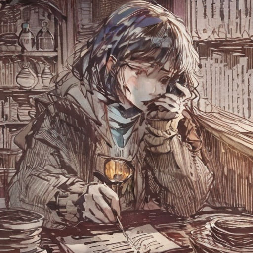 a woman sitting at a table with a glass of wine and a book in her hand and a book in her other hand