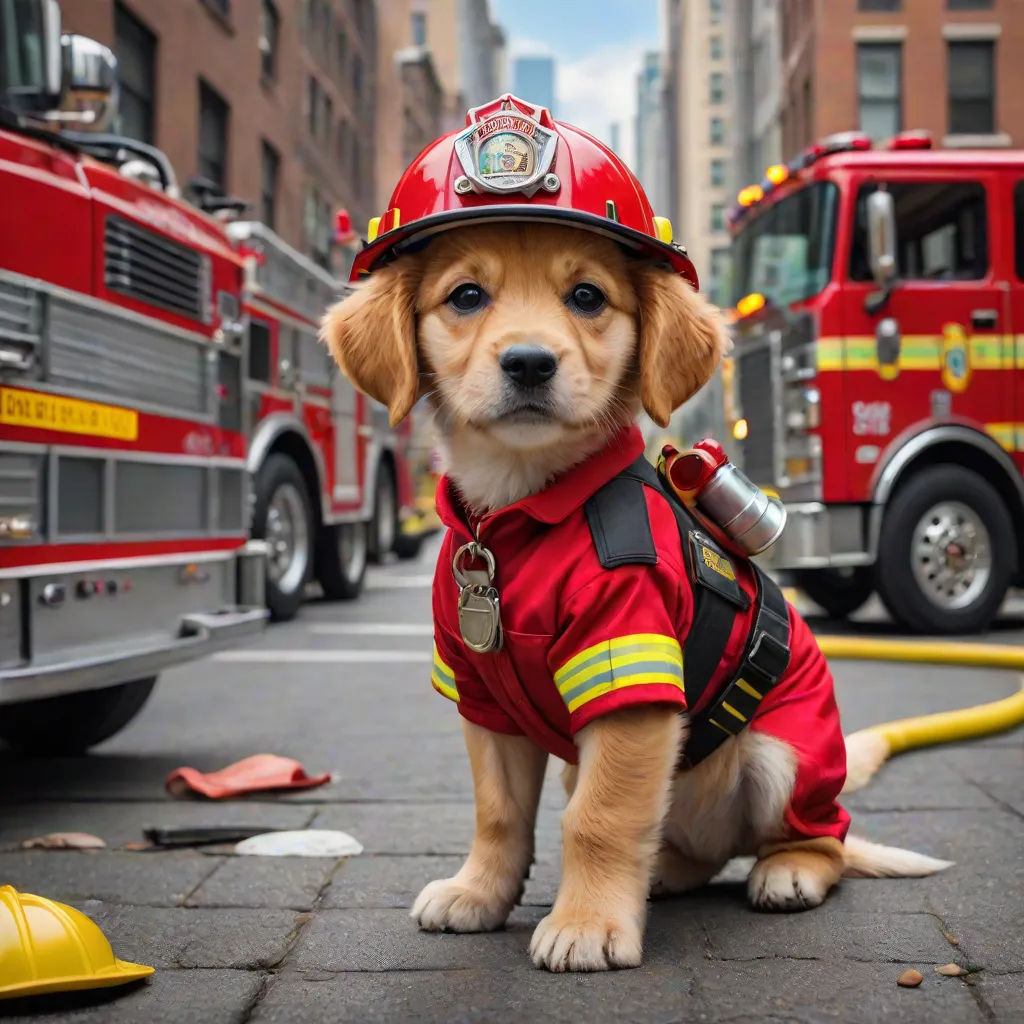 Paw-sitive Hero: The Firefighter Puppy