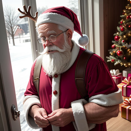 Santa Claus Bringing Gifts to Children