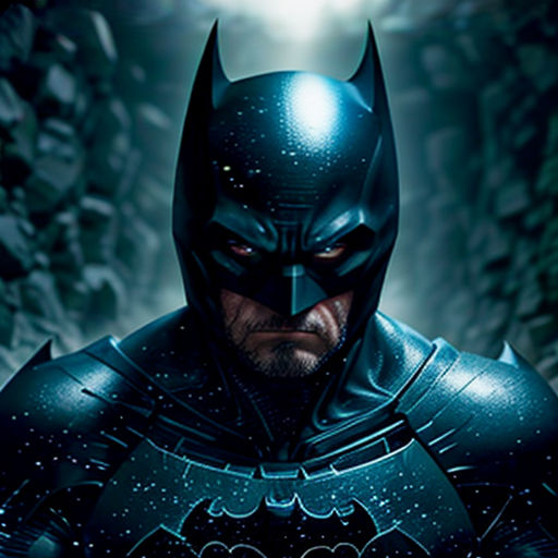 a batman character in a dark alley with a light on his face and a batman mask on his face