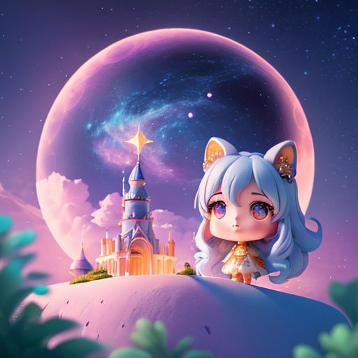 Adorable Kawaii Anime Inspired Star Guardian Luna Wallpaper 