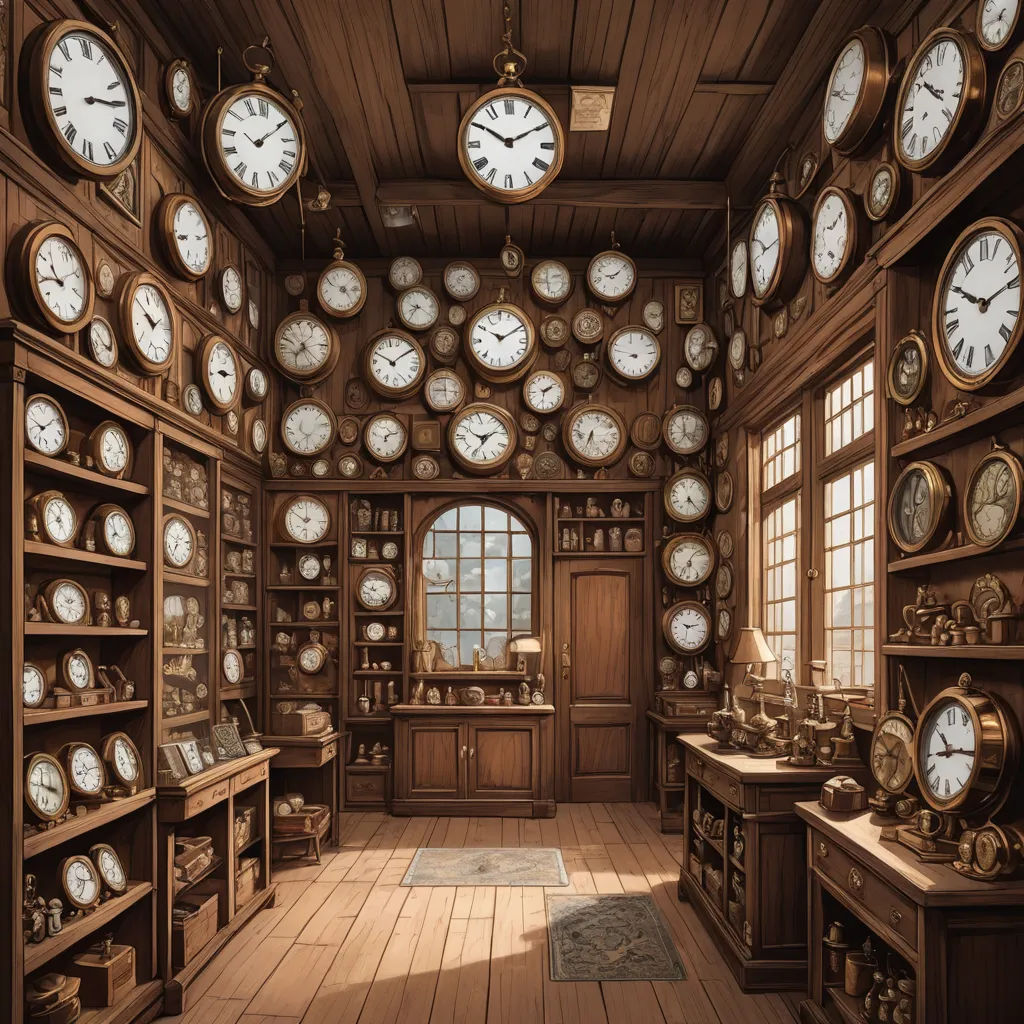a room filled with lots of clocks on the wall and floor of it's walls and ceilinging, photorealism, a detailed matte painting, Earnst Haeckel, unreal engine highly rendered