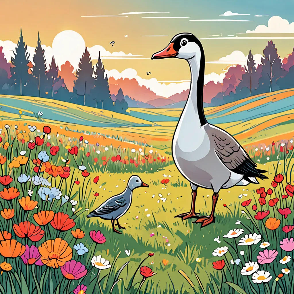 Tall Goose and Tiny Beetle