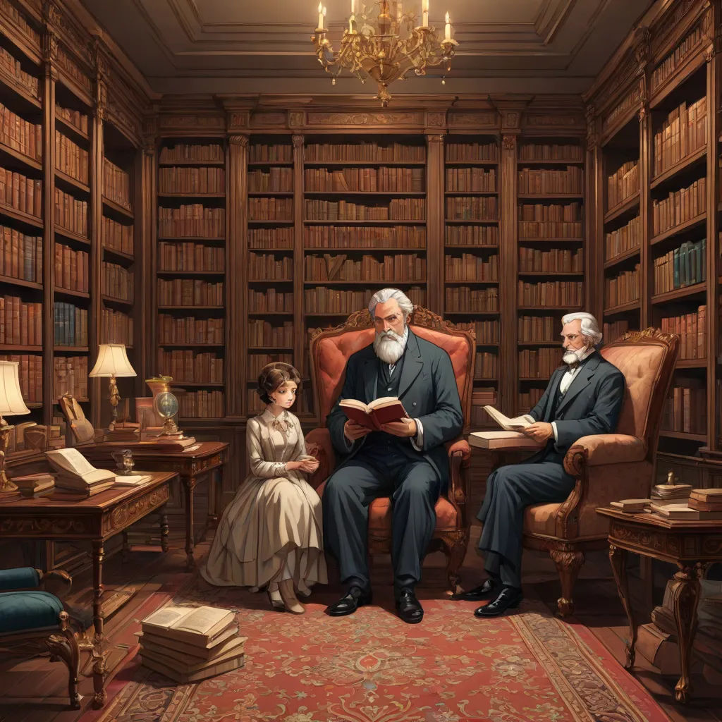The merchant's mansion was bustling with activity. The two elder sisters were preparing for an evening of socializing, while Beauty was engrossed in a book.