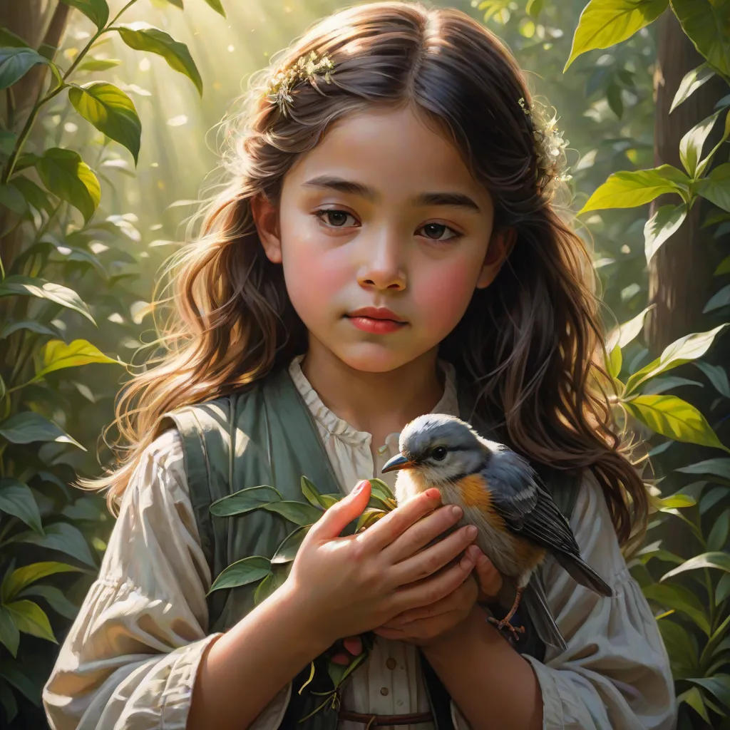 The Little Girl and the Injured Bird