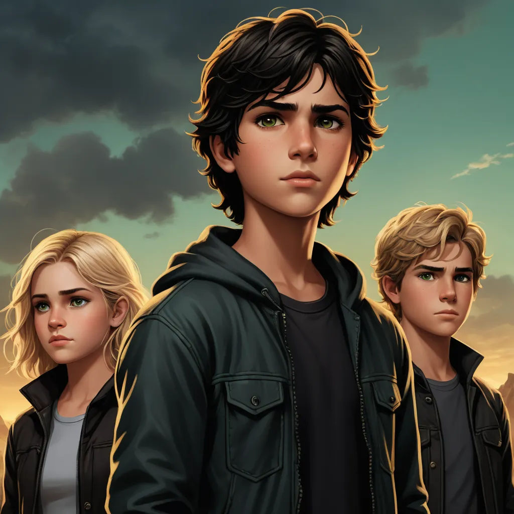 a boy and a girl standing in front of a sunset with clouds in the background and a sky with clouds, sots art, a character portrait, Cedric Seaut (Keos Masons), key art