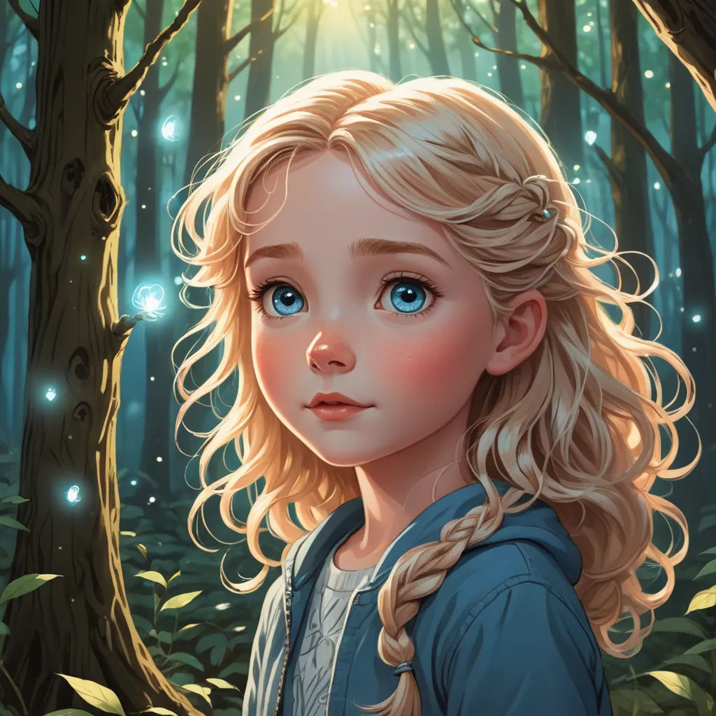 a painting of a girl in a forest with a light shining through the trees and a forest floor with leaves, fantasy art, a storybook illustration, Charlie Bowater, rossdraws global illumination