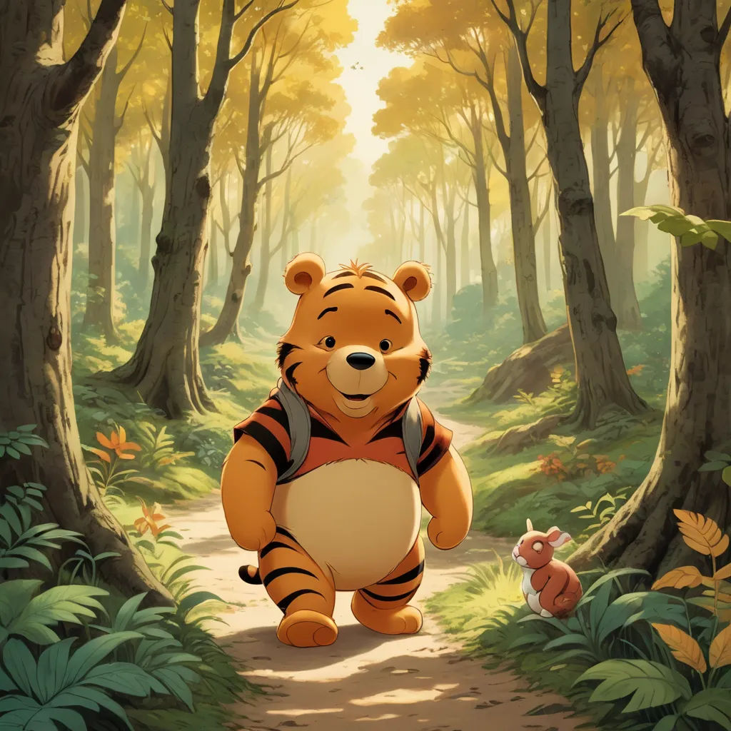 a cartoon winnie the pooh bear holding a large ball in a forest with a pig on the side, furry art, a storybook illustration, disney, official art