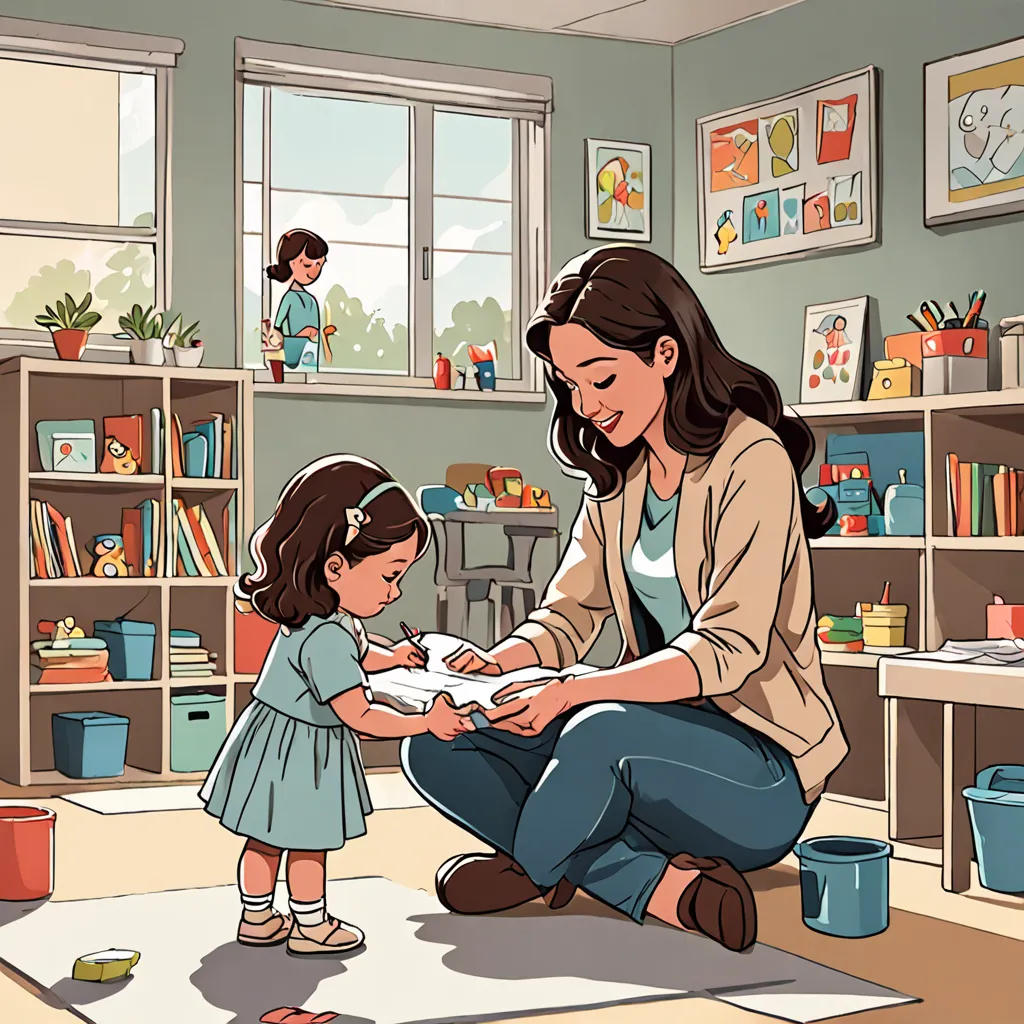 Mother and Daughter's Daycare Adventure