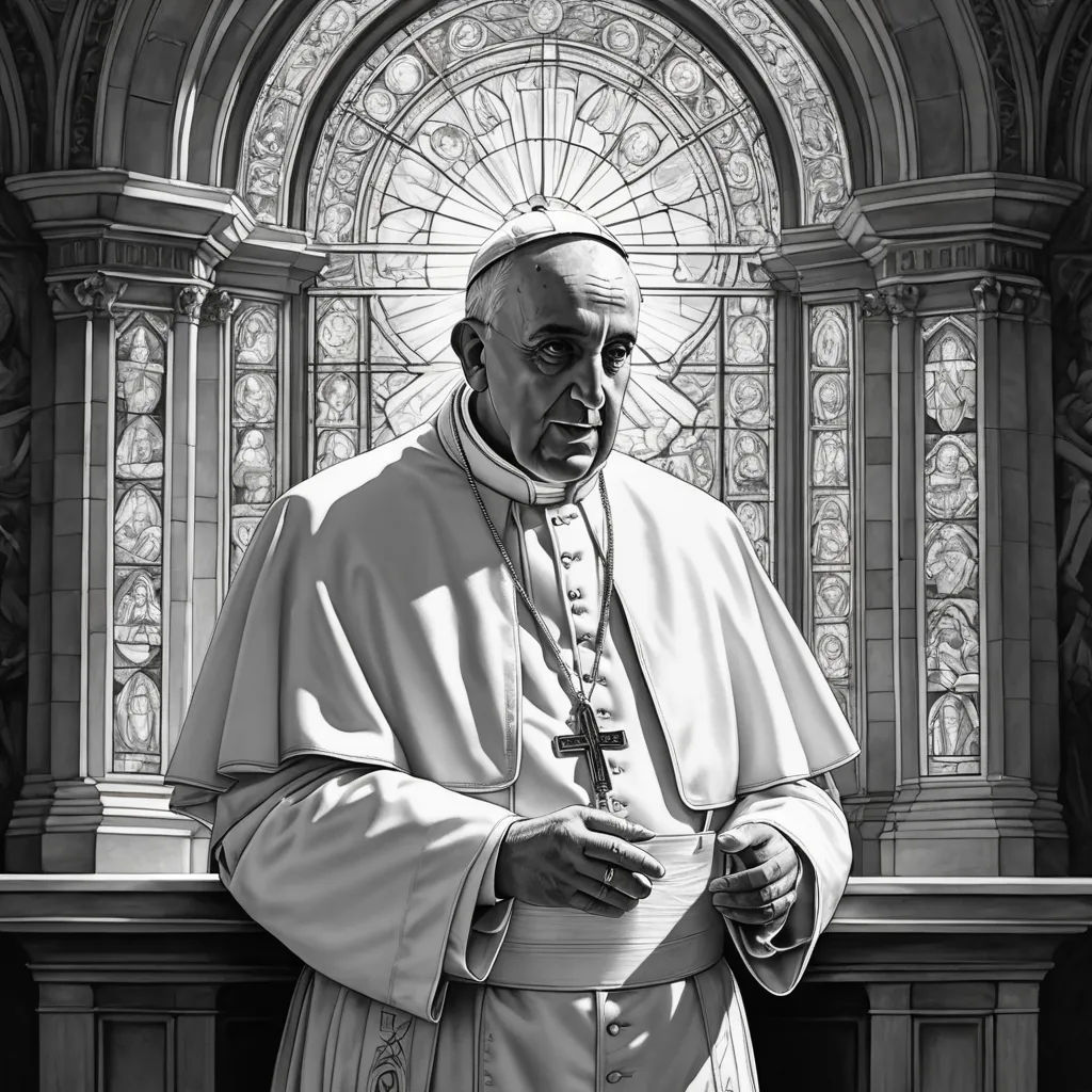 a black and white photo of a man in a priest's outfit and a cross on his chest, photorealism, an ultrafine detailed painting, Donato Giancola, highly detailed digital painting