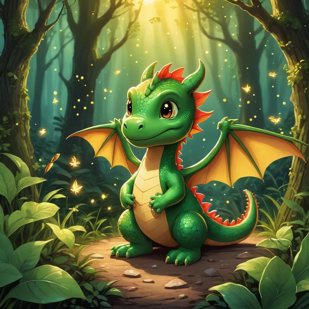 a green dragon sitting in the middle of a forest with a bright light shining on it's wings, sots art, concept art, Chris LaBrooy, dragon art