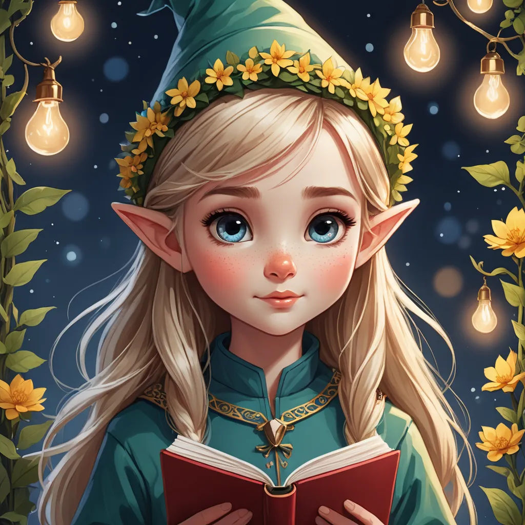 a girl with a book in her hand and a green hat on her head and a green dress and flowers around her neck, fantasy art, a storybook illustration, Anna Dittmann, trending on art station