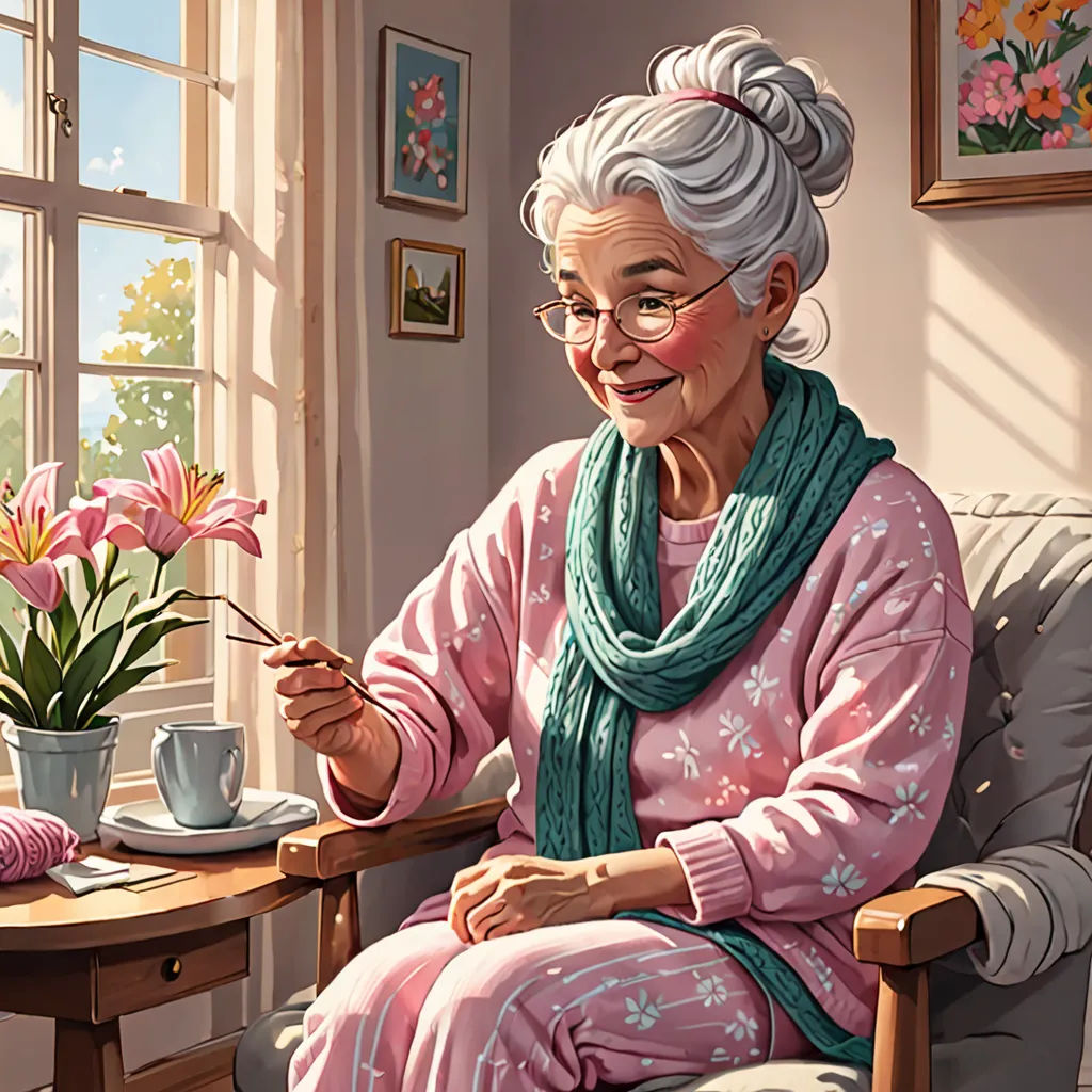 a painting of a woman sitting in a chair holding a spoon and a cup of coffee in her hand, american scene painting, a detailed painting, Chris LaBrooy, highly detailed digital painting