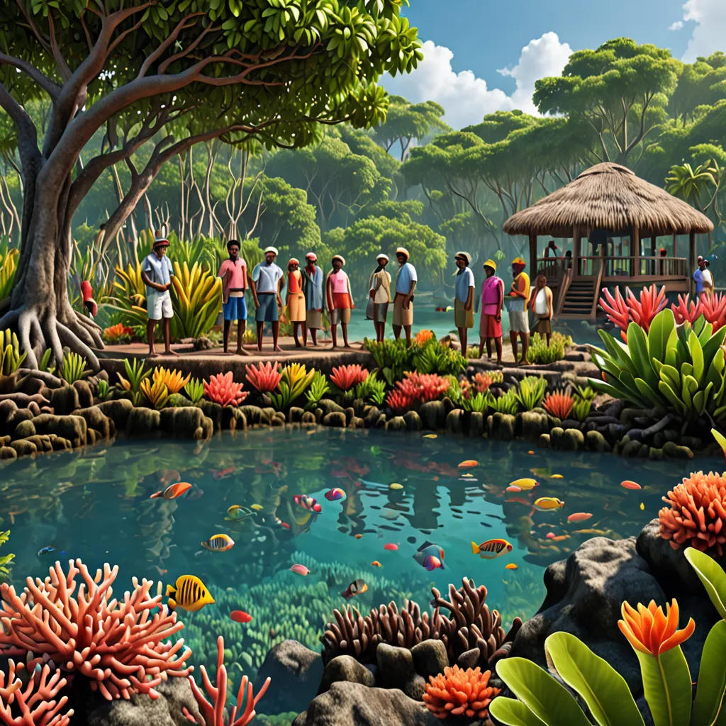 Guardians of the Blue Heart: A Tale of Mangrove Swamps, Tropical Rainforests, and Coral Reefs