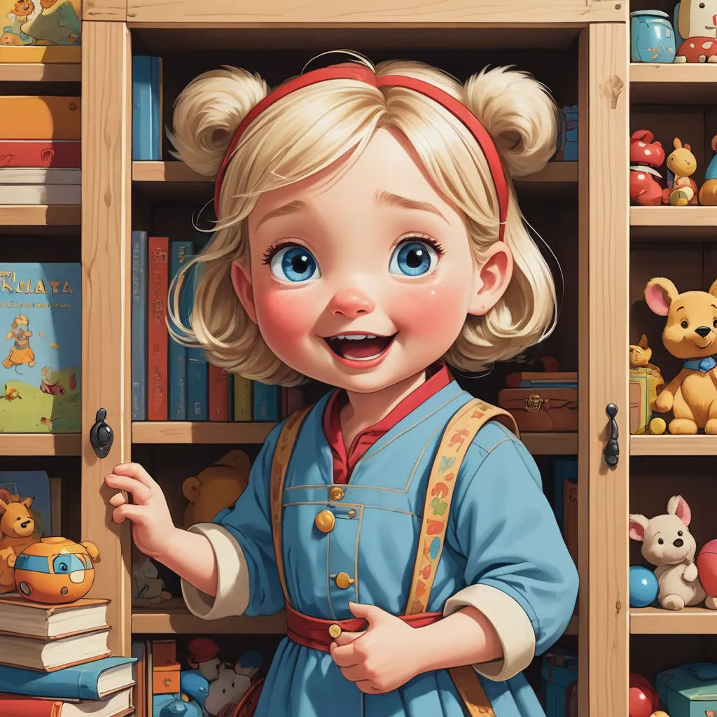 a painting of a little girl in a library with books and stuffed animals on shelves behind her and a bookcase full of books, photorealism, a storybook illustration, Clarice Beckett, cgstudio