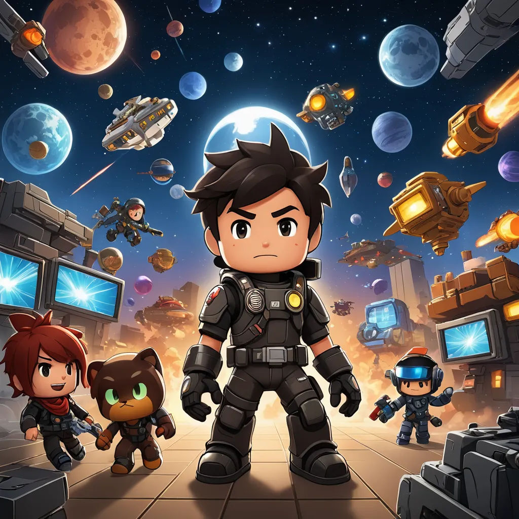 a cartoon character standing in front of a space station with other characters in front of them and a space station in the background, sots art, concept art, Cedric Seaut (Keos Masons), key art