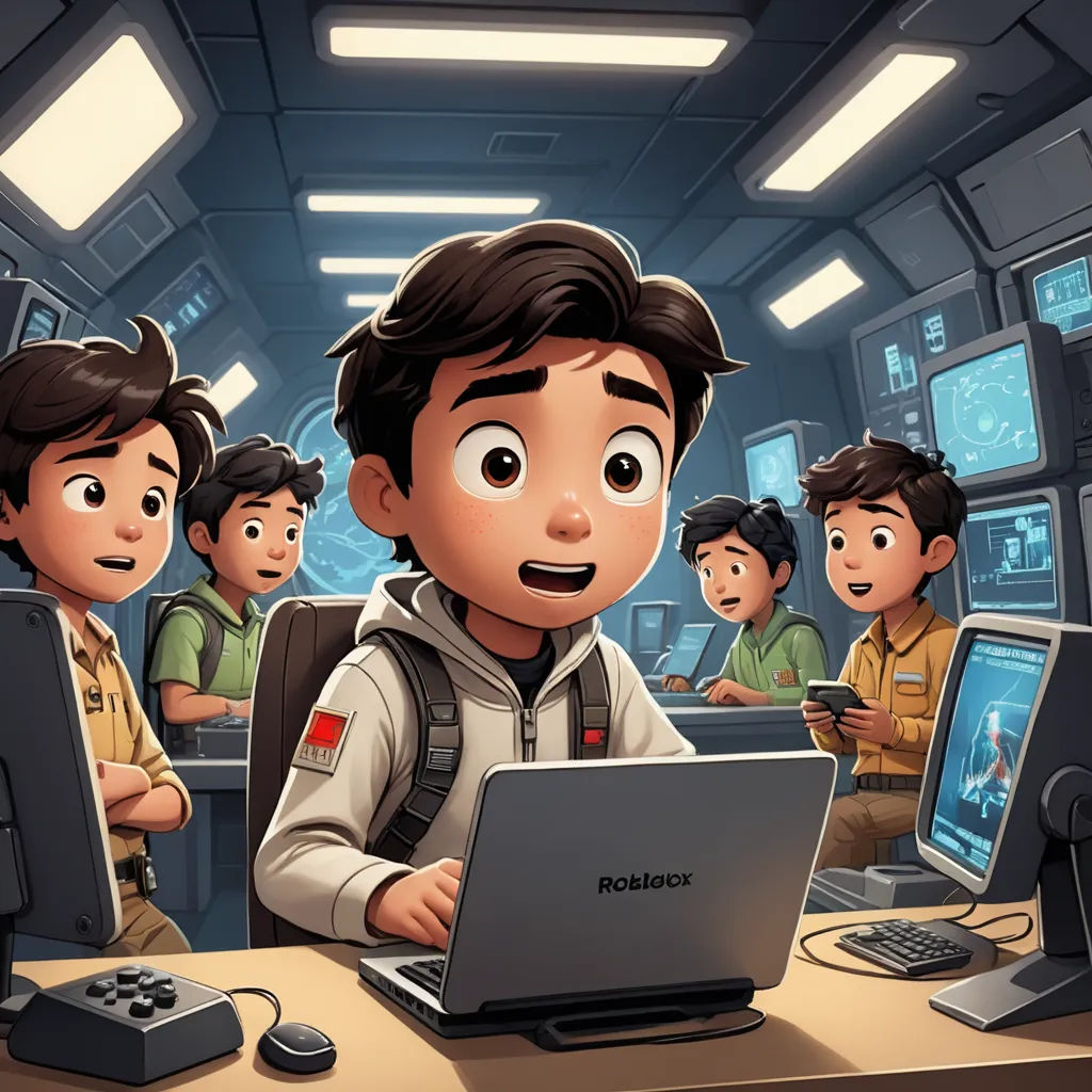 a cartoon of a man on a laptop surrounded by other people in a space station setting with computers and monitors, space art, computer graphics, Diego Gisbert Llorens, official art