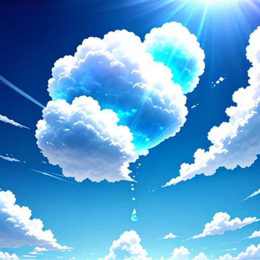 a blue sky with clouds and a sun in the background with a blue sky and a few white clouds