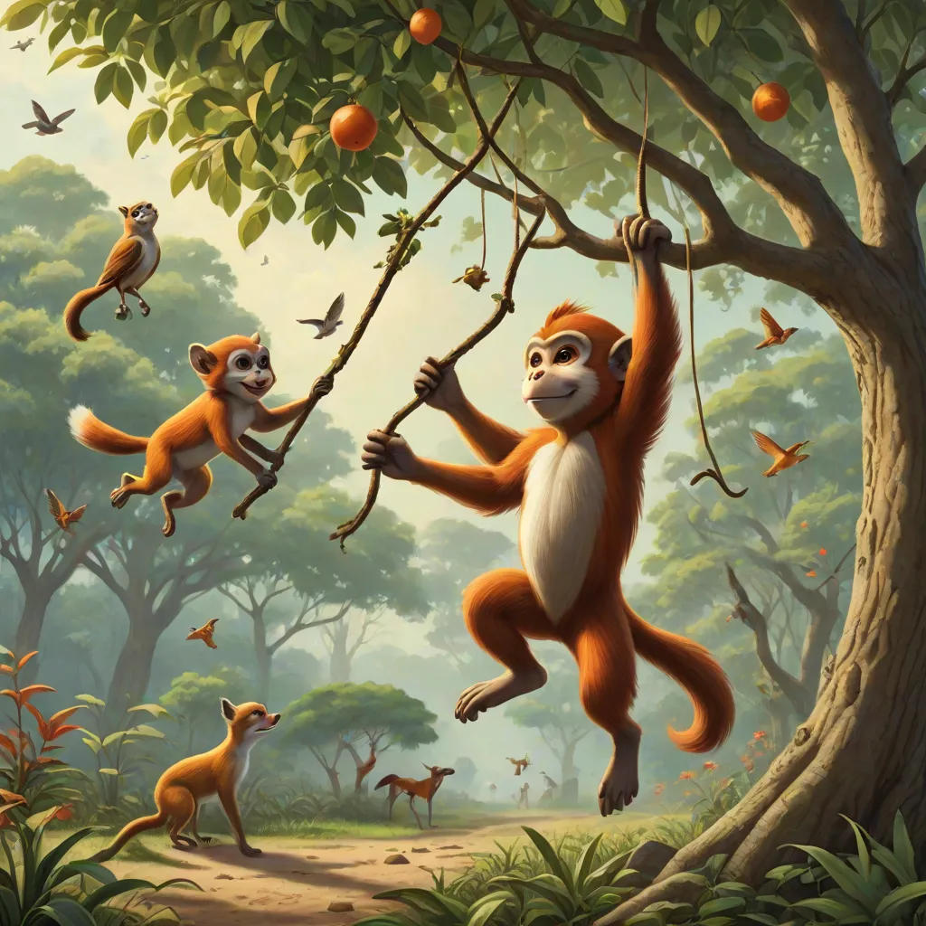 The Monkey, the Fox, and the Fallen Bird