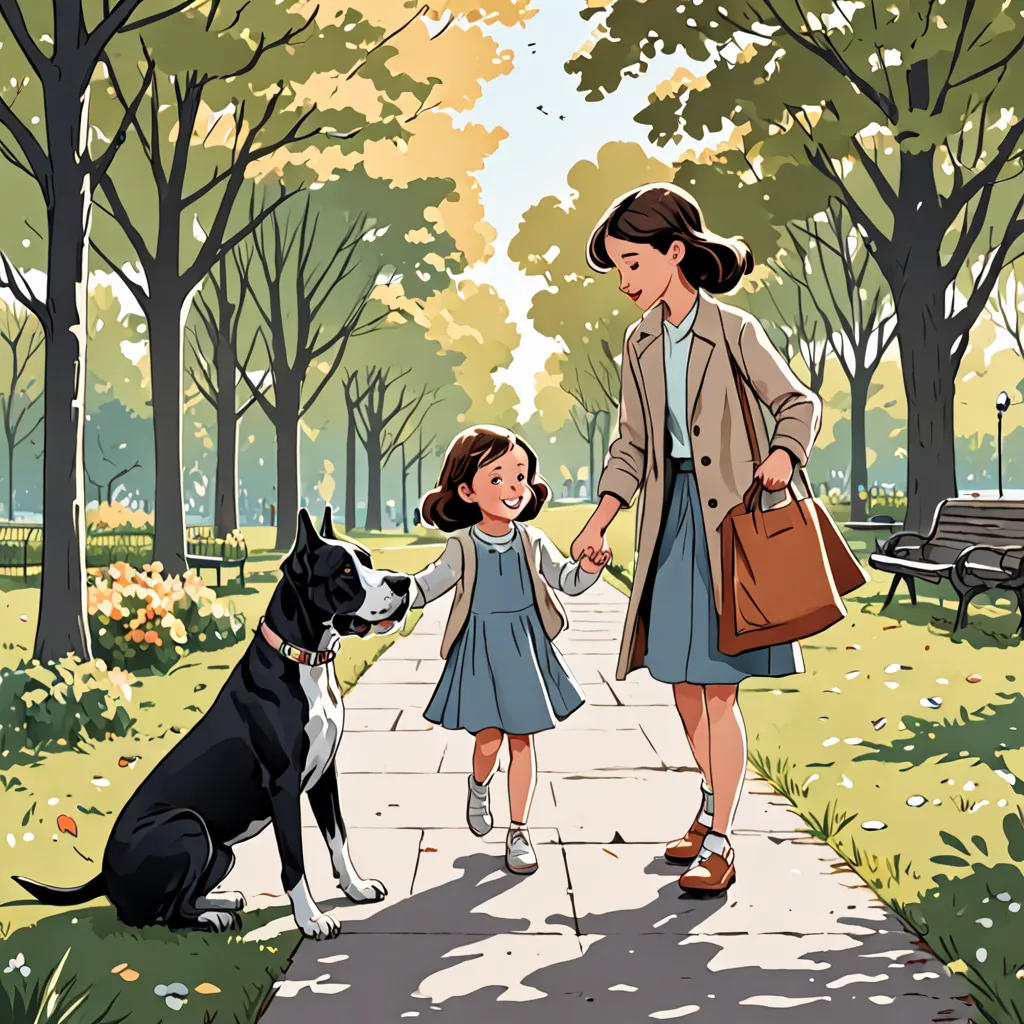 The Little Girl and Her Great Dane