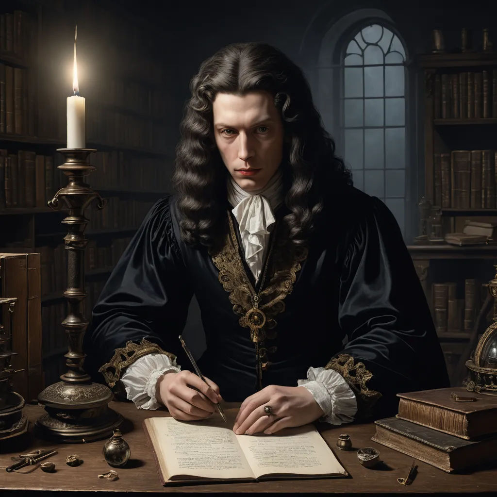 a man in a black coat sitting at a table with a book and a candle in front of him, mannerism, a flemish Baroque, Christian W. Staudinger, renaissance oil painting