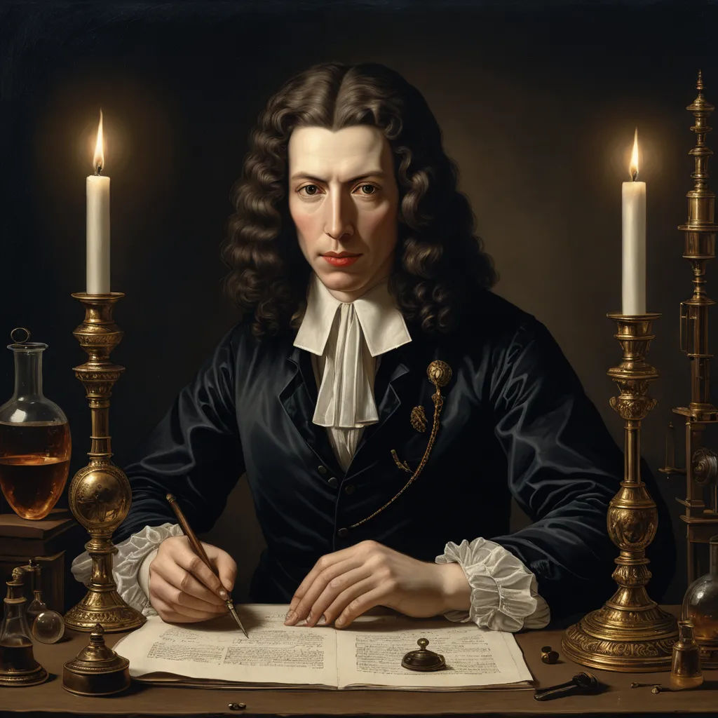 a painting of a man writing in a book with candles around him and a book on a table with a pen, mannerism, a flemish Baroque, Abraham Bosschaert, highly detailed oil painting