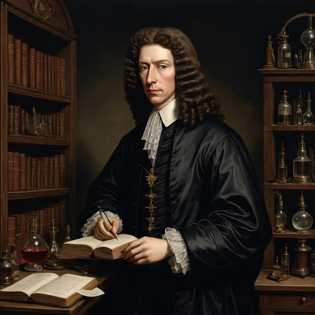 a painting of a man with long hair holding a book and a pen in his hand and a book in his other hand, naturalism, a flemish Baroque, Cornelis van Haarlem, renaissance oil painting