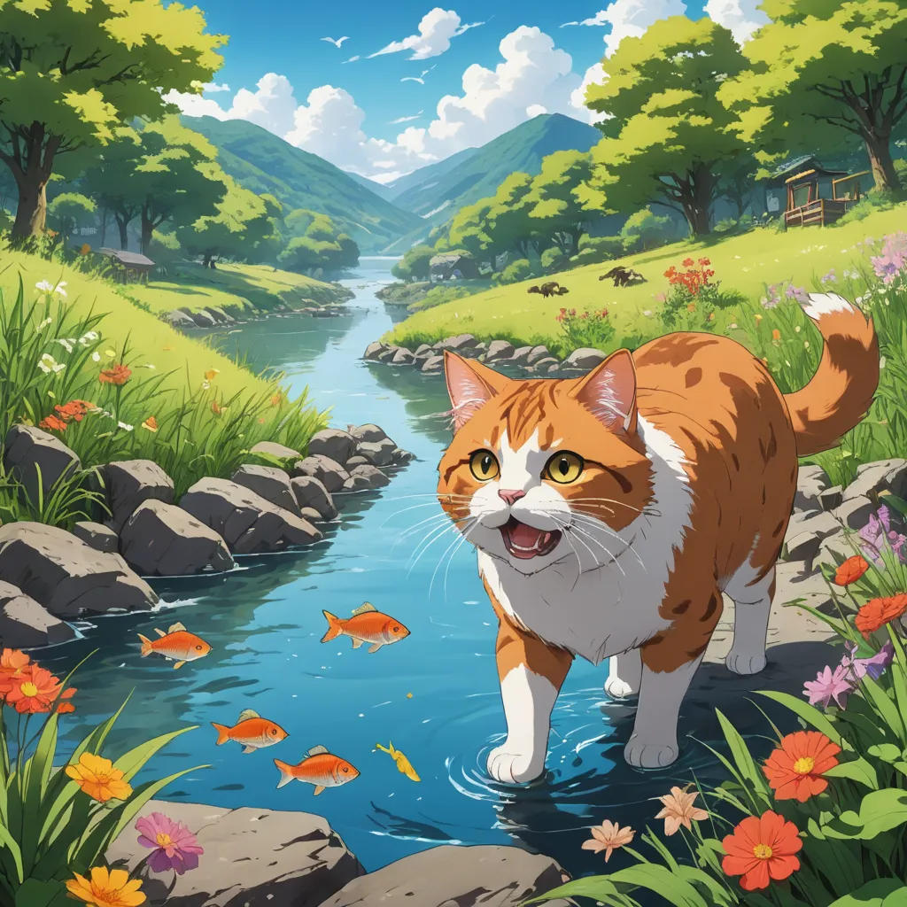The Hungry Cat and the Fish