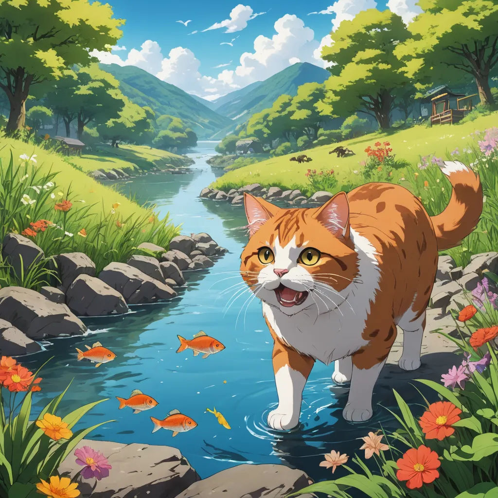 The Hungry Cat and the Fish