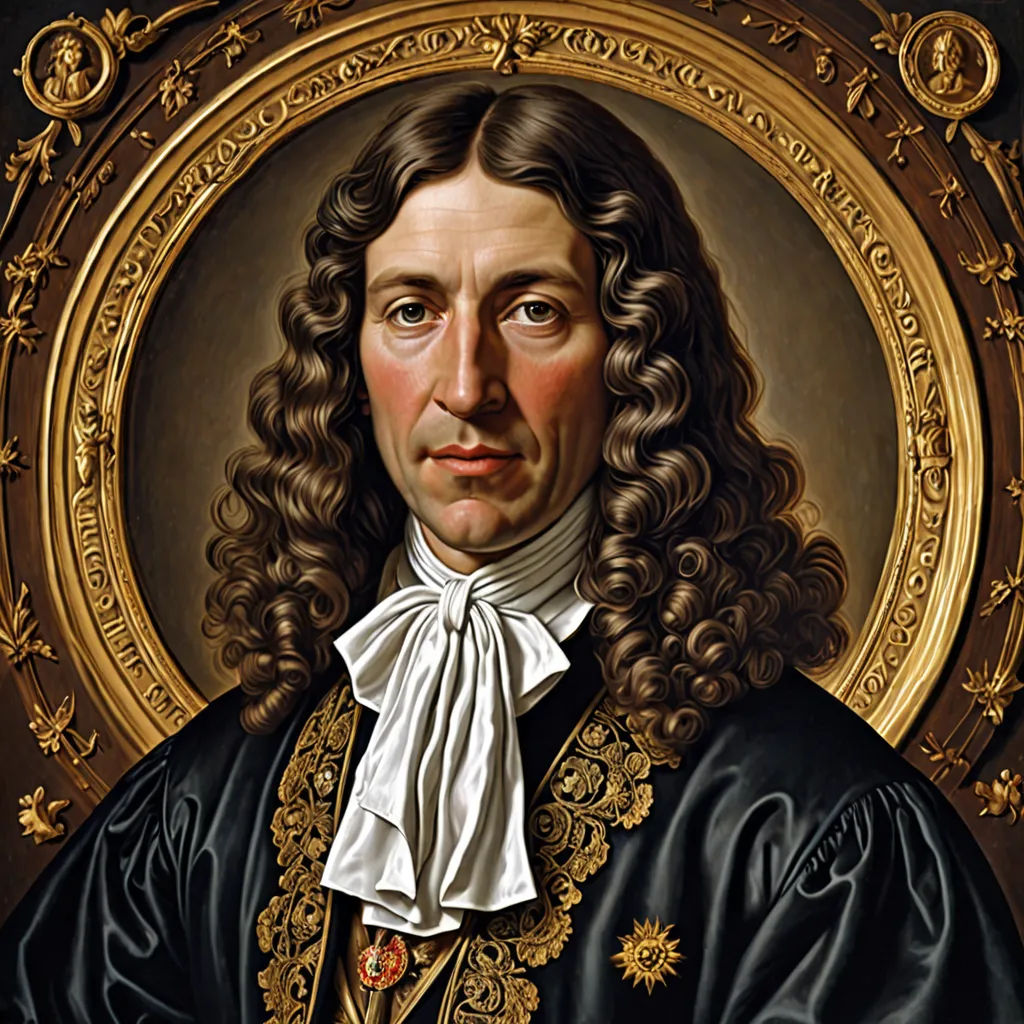 a painting of a man with long hair and a white shirt on, wearing a black coat and a white bow tie, naturalism, a flemish Baroque, Charles Le Brun, detailed portrait