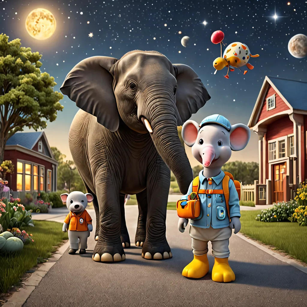 Space Ducky Moo and Eli the Elephant