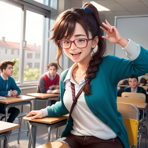 Professor Is Teaching His Students As An Anime Schoolgirl