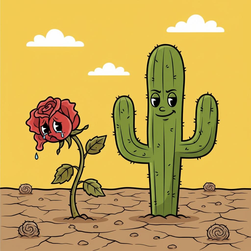 A Rose Beside the Cactus